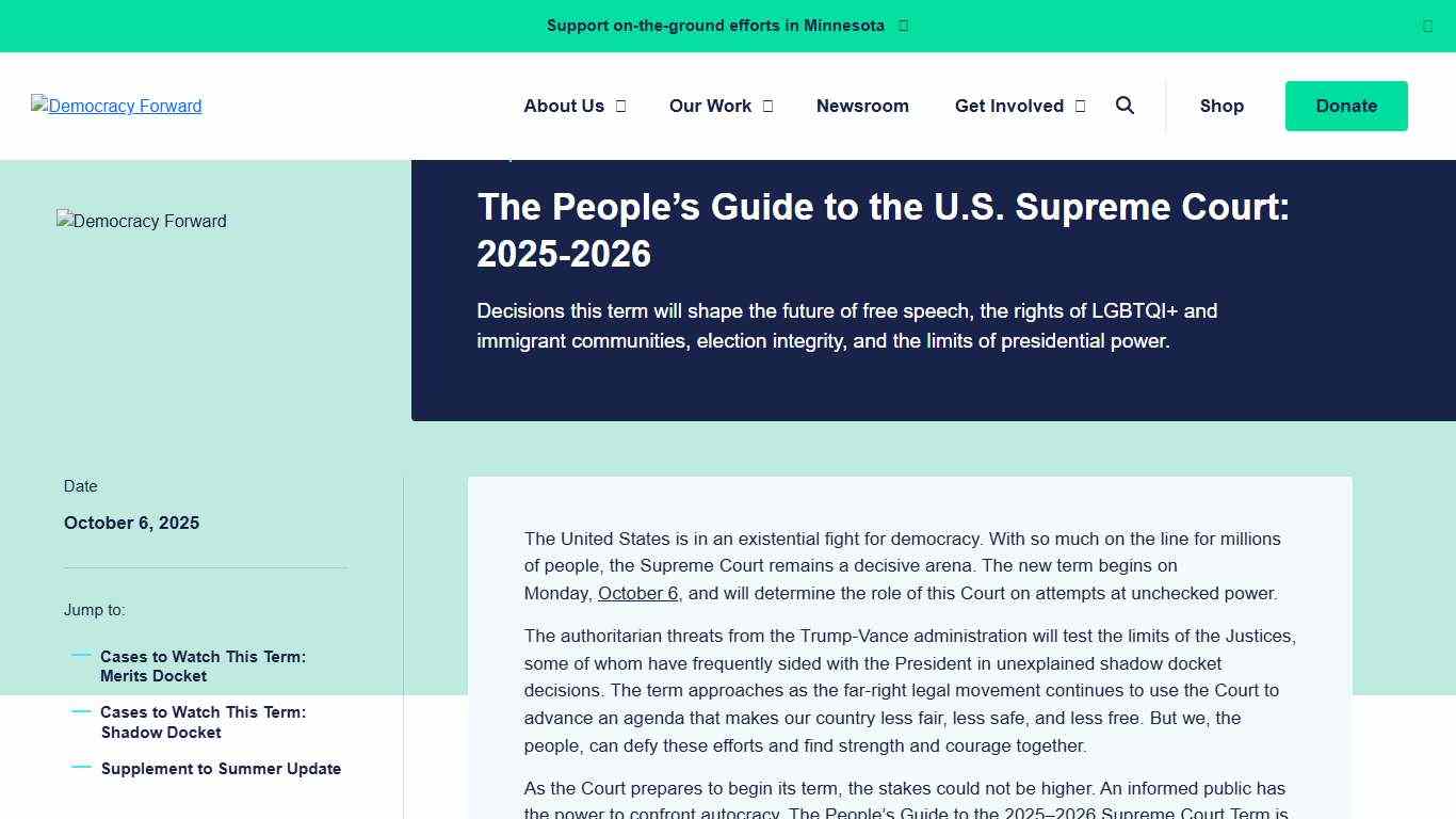 The People’s Guide to the U.S. Supreme Court: 2025-2026 - Democracy Forward