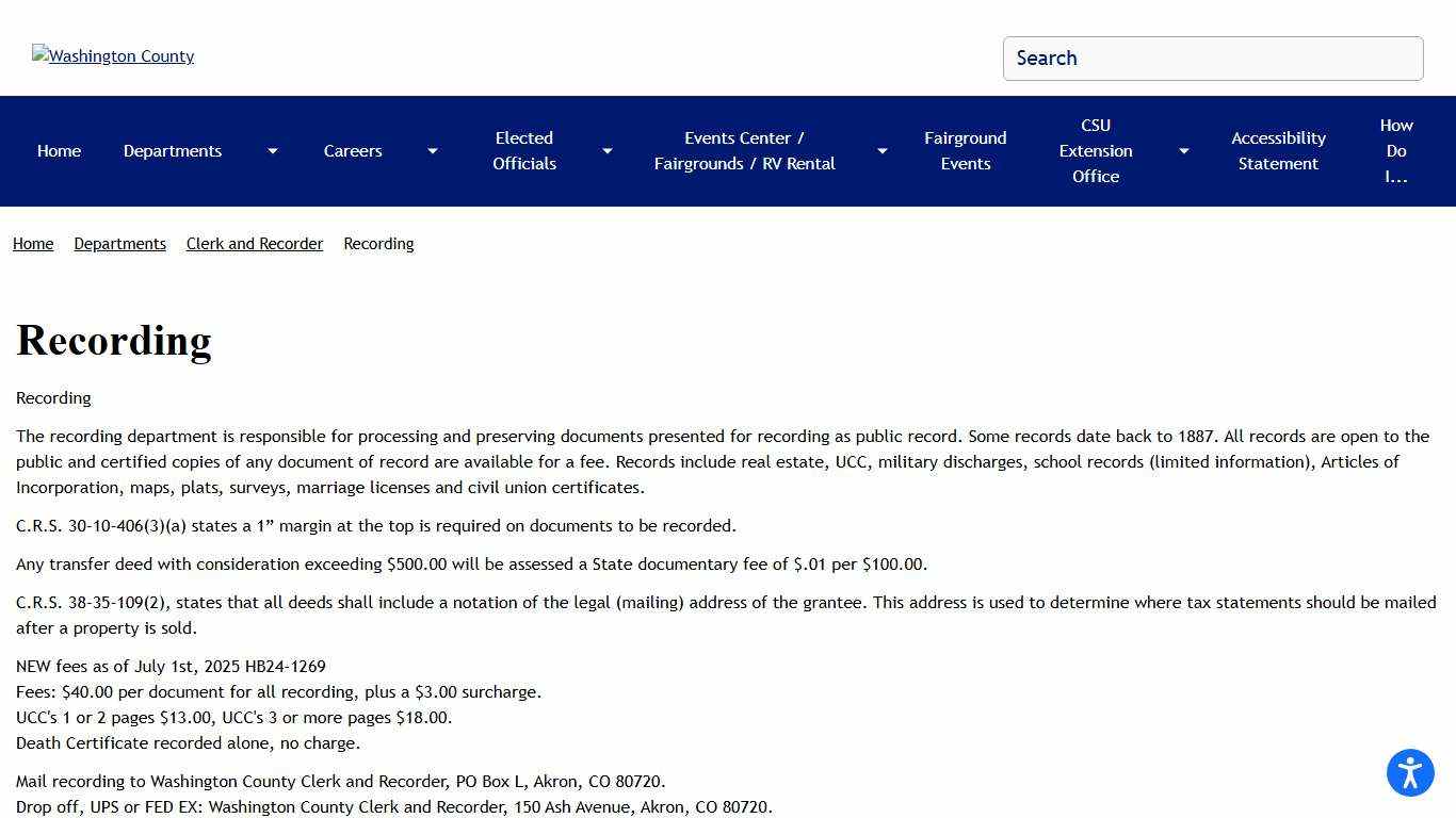 Recording Washington County