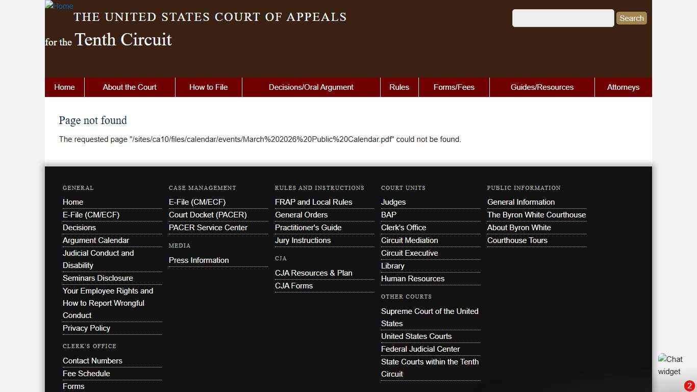 Page not found Tenth Circuit The United States Court of Appeals