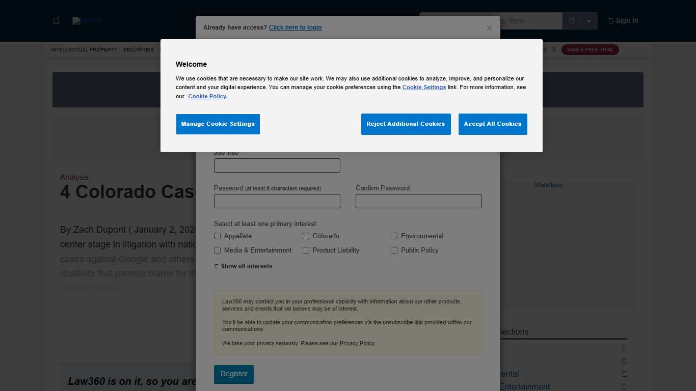 4 Colorado Cases To Watch In 2026 - Law360