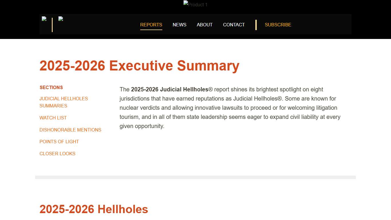 2025-2026 Executive Summary - Judicial Hellholes
